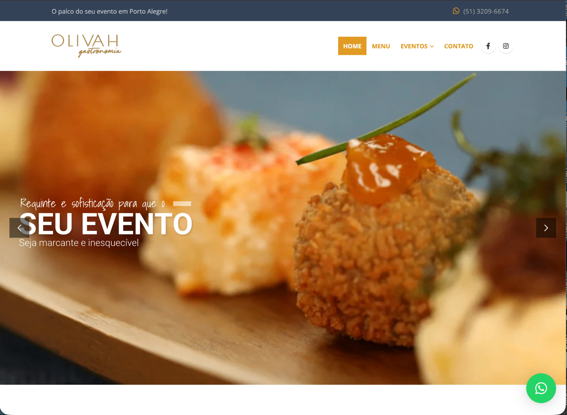 Site Olivah Gastronomia
